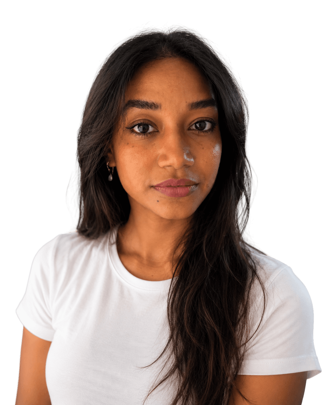 Portrait of Supriya in a white t-shirt